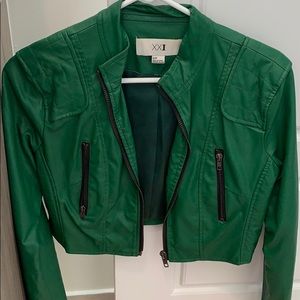 Forever 21 faux leather crop jacket.